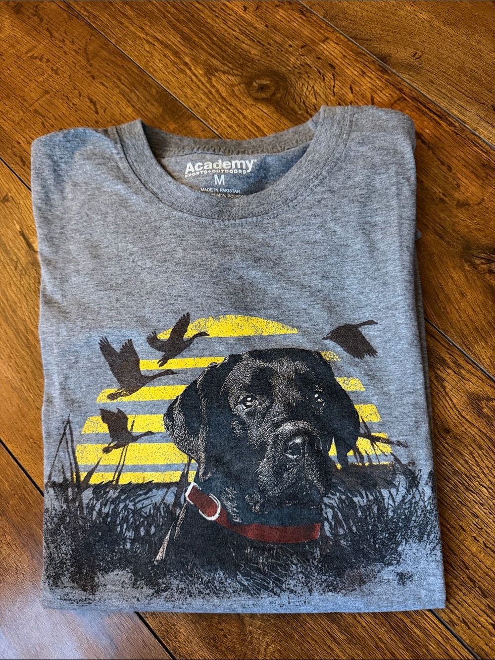 The Academy Brand Gray Short-Sleeve Dog Graphic Tee with Yellow Sun